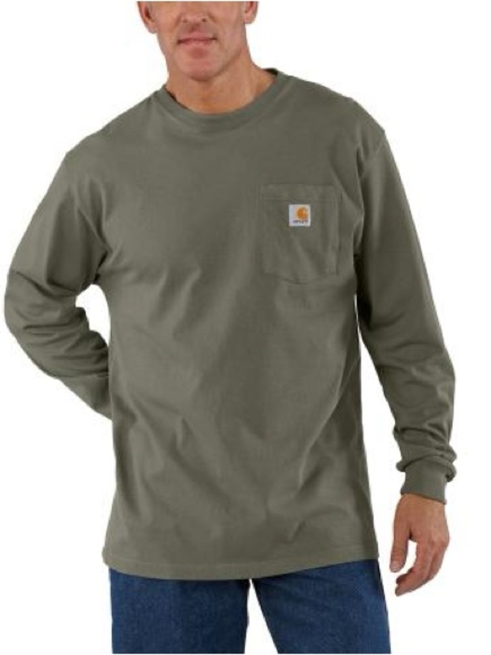 Carhartt Force Relaxed Fit Long Sleeve Pocket Tee 🌿 Dusty Olive XL